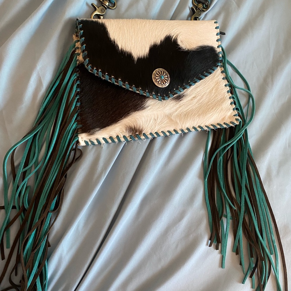 Cowhide Fringe Crossbody Bag